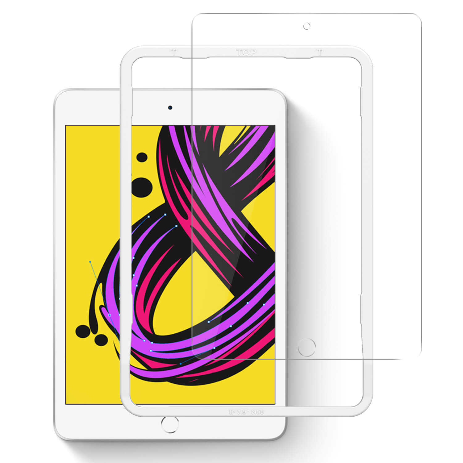 NIMASO ガラスフィルム iPad mini 4・mini5（7.9インチ）用【高光沢】【ガイド枠付き】1枚入り