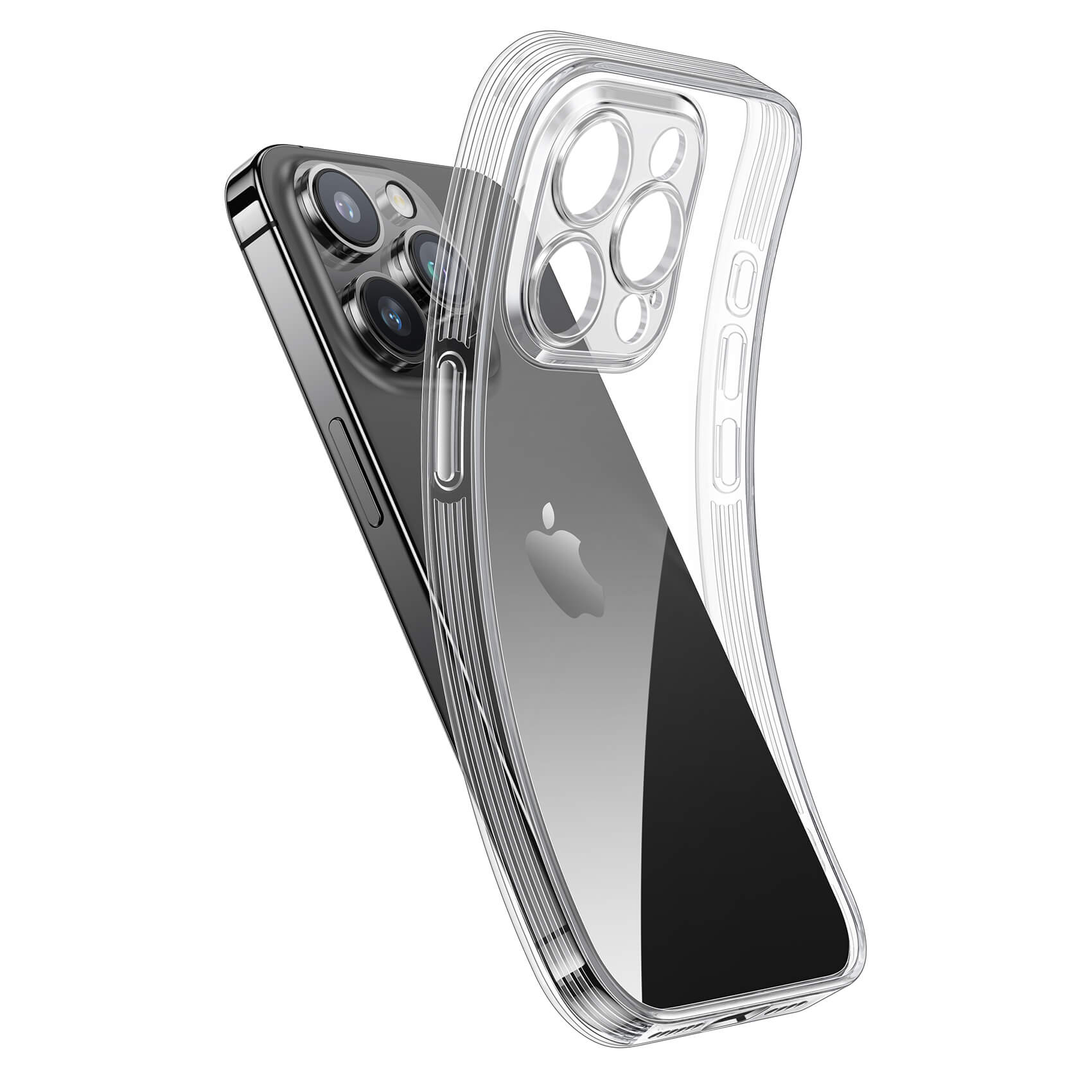 NIMASO ケース iPhone 15 Pro Max 用 クリア ケース TPU素材 カメラレンズ保護 ワイヤレス充電対応 スマホケース